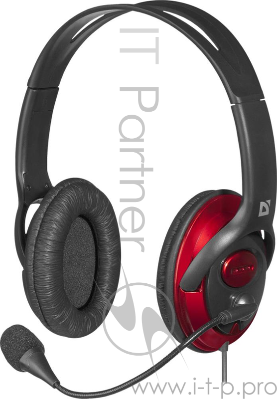 Наушники Defender Phoenix 875U USB,черный+красный,кабель 1,8м 63876