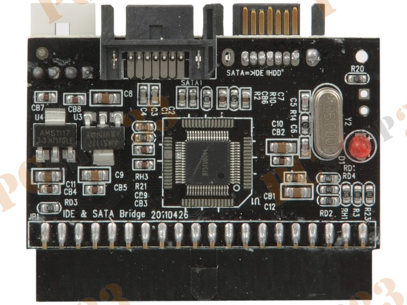 Переходник SATA<->PATA Espada SIIS, питание от разъема FDD
