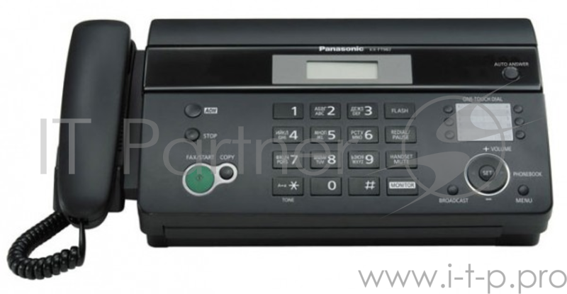 Факс Panasonic KX-FT982RU-B (черный) {термобумага, АОН, память 100 ном., автоподатчик 10 л., монитор}