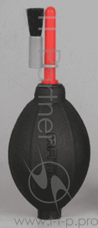 Груша воздушная Matin для очистки фотокамер от пыли со щеткой, резиновая, двухклапанная, черная, HURRICANE+BRUSH (RUBBER)