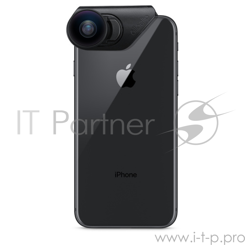 Линза Olloclip Super-Wide для iPhone 8/7 & 8/7 Plus, выполняет функцию широкоугольника (120°). Цвет черный.