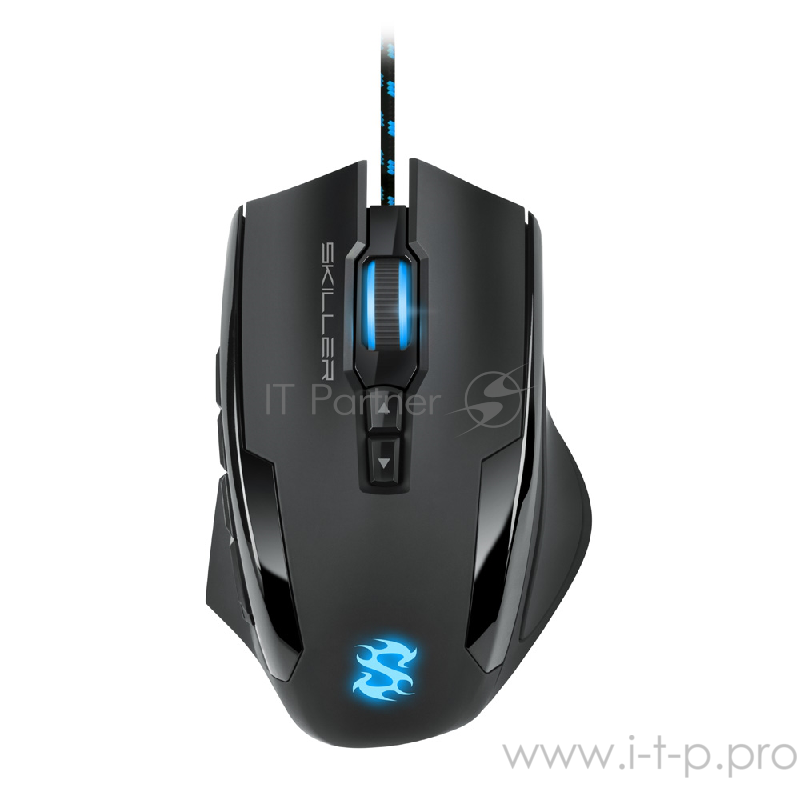 Игровая мышь Sharkoon Skiller SGM1 (12 кнопок, 10800 dpi, USB, синяя подсветка)