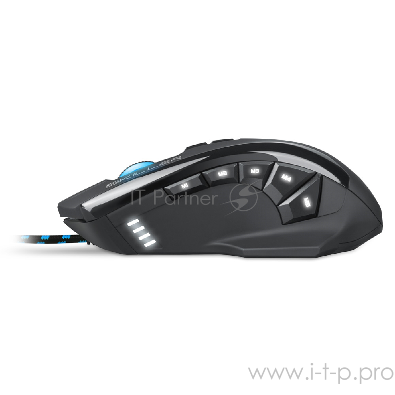Игровая мышь Sharkoon Skiller SGM1 (12 кнопок, 10800 dpi, USB, синяя подсветка)