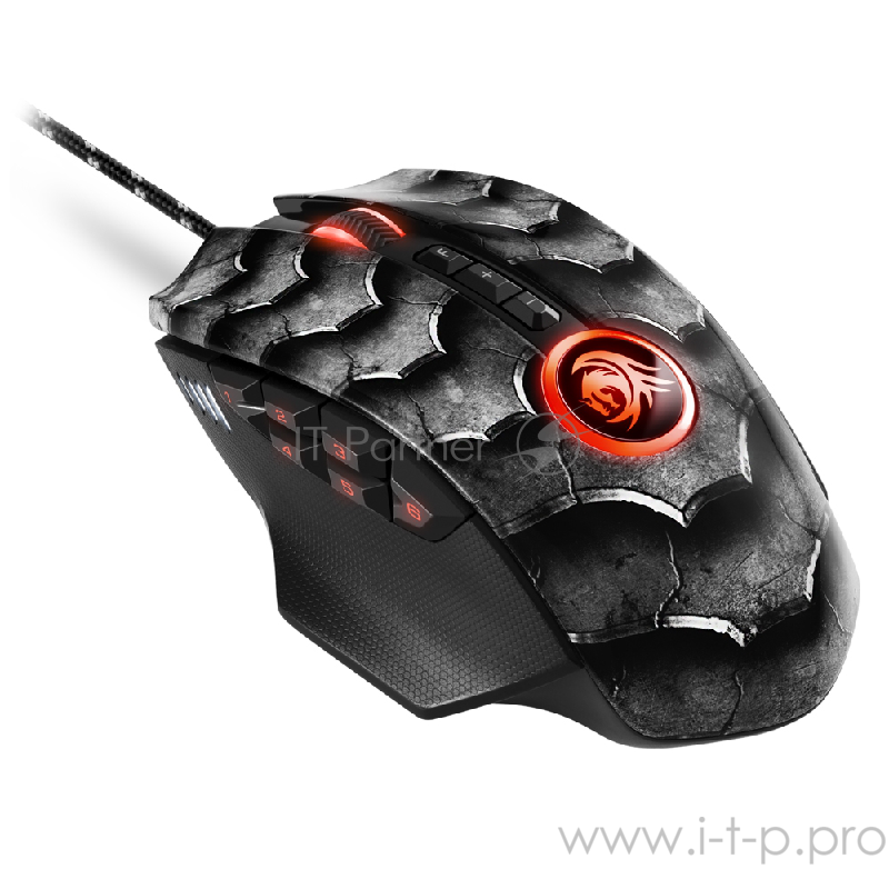 Игровая мышь Sharkoon Drakonia II Black (12 кнопок, 15000 dpi, USB, RGB подсветка)