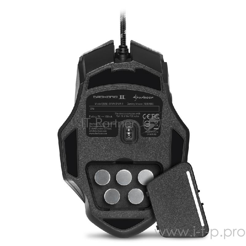 Игровая мышь Sharkoon Drakonia II Black (12 кнопок, 15000 dpi, USB, RGB подсветка)