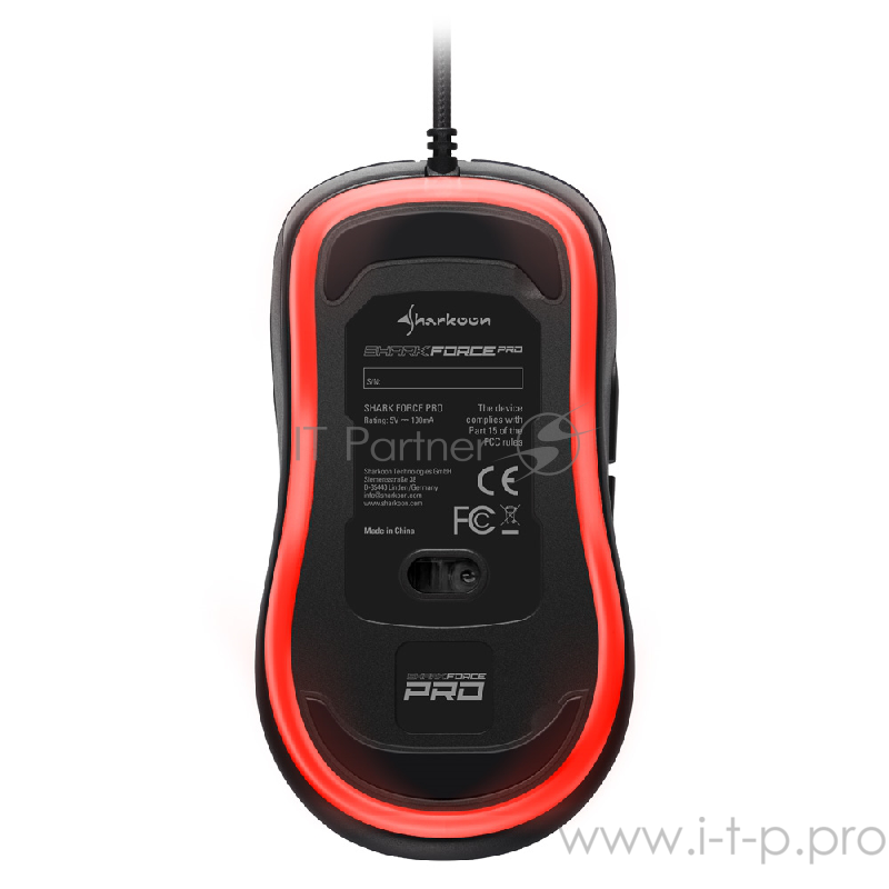 Игровая мышь Sharkoon SHARK FORCE PRO red (6 кнопок, 3200 dpi, USB)