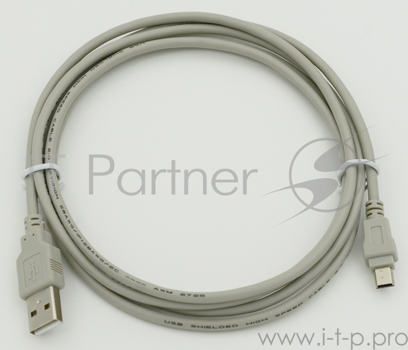 Кабель USB2.0 AM/miniBm 1.8м USB/miniUSB 1.8m, серый