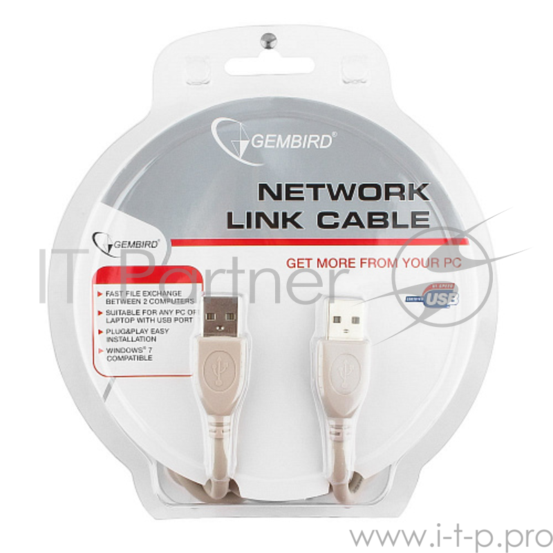 Кабель Cable USB2.0 Link AmAm 1,8m, Gembird -USB2.0 Link для связи 2х компьютеров по USB