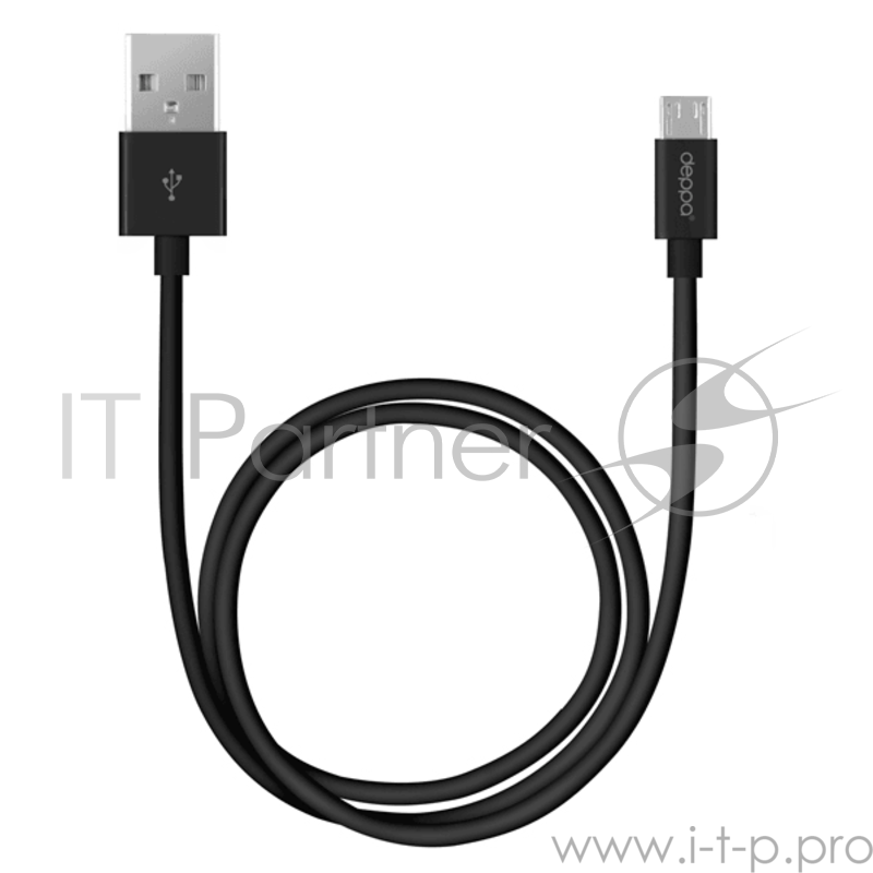 Кабель USB TO MICRO USB 1.2M BLACK 72103 DEPPA