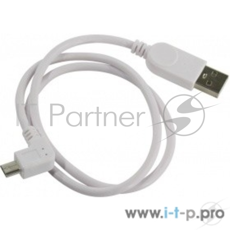 Кабель ORIENT MU-205W2 Micro USB 2.0, Am -> micro-Bm (5pin) угловой, правый поворот 90град, 0.5 м, белый