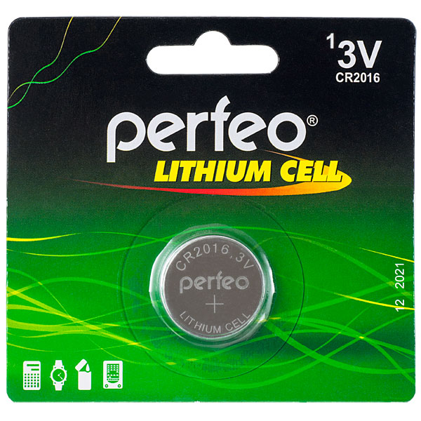 Батарейка Perfeo CR2016/1BL Lithium Cell (1 шт. в уп-ке)