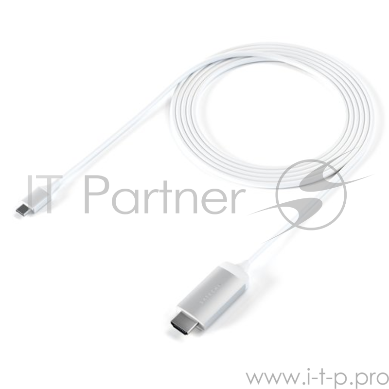Провод Satechi USB Type-C to HDMI 4K. Поддержка разрешения 4K. Длина 1,8 м. Цвет серебряный.