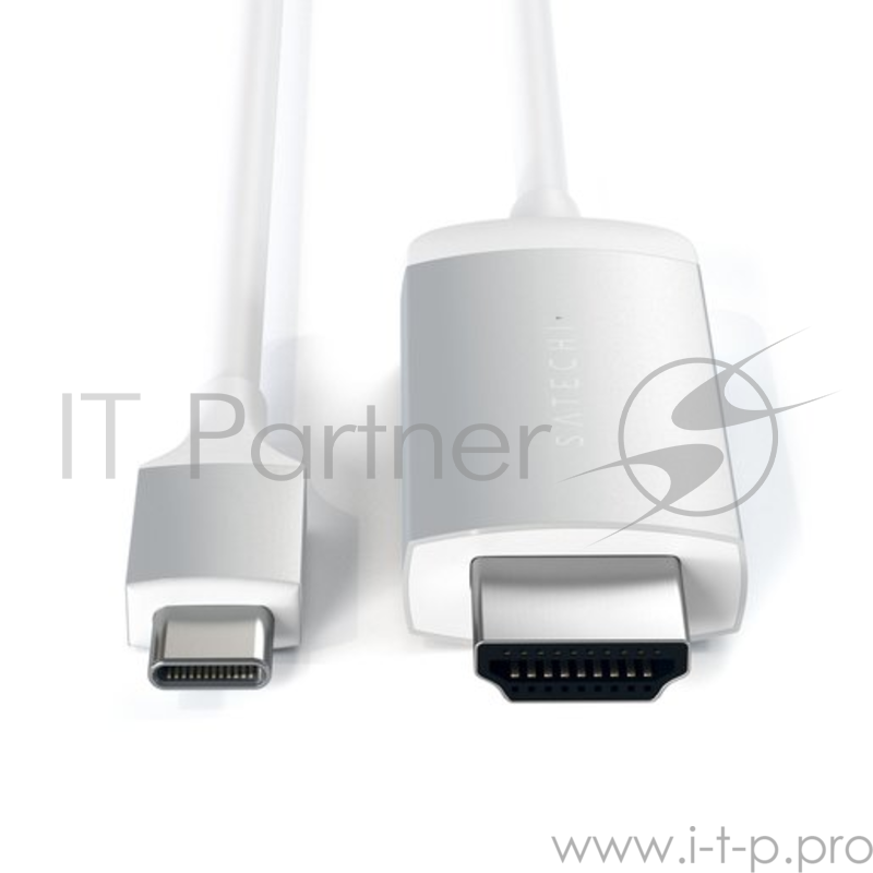 Провод Satechi USB Type-C to HDMI 4K. Поддержка разрешения 4K. Длина 1,8 м. Цвет серебряный.