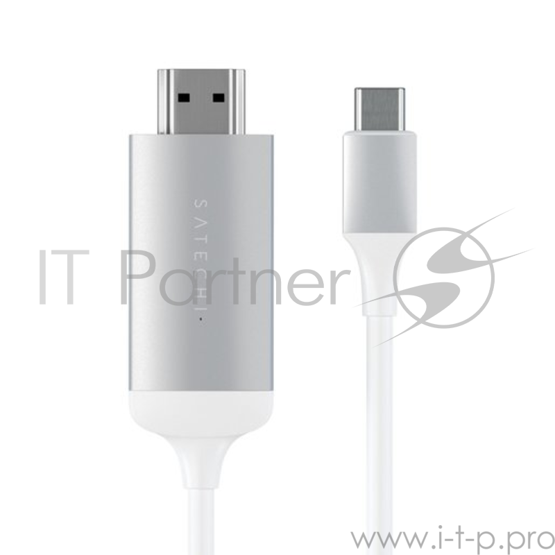 Провод Satechi USB Type-C to HDMI 4K. Поддержка разрешения 4K. Длина 1,8 м. Цвет серебряный.