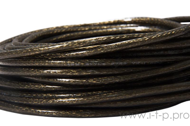 Удлинитель Greenconnect USB 2.0 с активным усилителем сигнала 5.0m Premium AM/AF, 24/22 AWG экран, армированный, морозостойкий, разъёмом для доп.питания, черно-прозрачный, GCR-UEC3M2-BD2S-5.0m