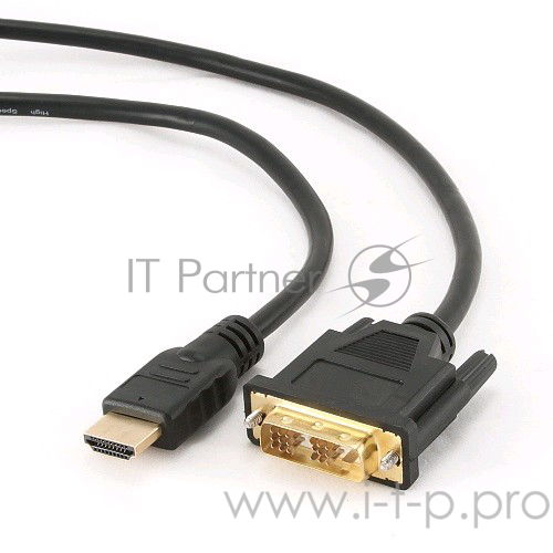 Кабель HDMI-DVI Gembird, 3.0м, 19M/19M, single link, черный, позол.разъемы, экран CC-HDMI-DVI-10