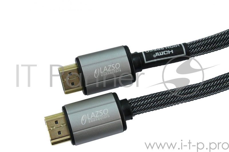 Кабель видео LAZSO WH-111-B HDMI (m)/HDMI (m) 3м. Позолоченные контакты черный