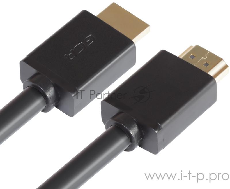 Кабель Greenconnect 7.5m HDMI версия 2.0, HDR 4:2:2, Ultra HD, 4K 60 fps 60Hz/5K*30Hz, 3D, AUDIO, 18.0 Гбит/с, 28/28 AWG, OD7.3mm, тройной экран, черный