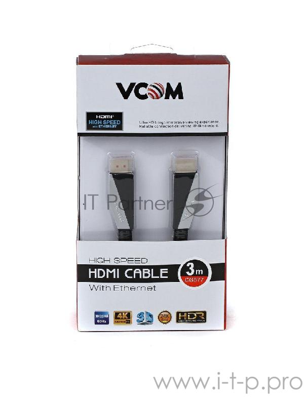 Кабель HDMI 19M/M,ver. 2.0, 4K@60 Hz 3m VCOM <CG577-3M>