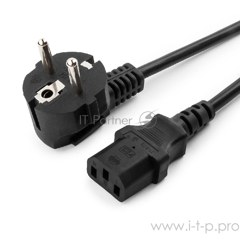 Кабель Cord Power Gembird/Cablexpert /1.8м, Schuko- C13, 4А, черный, с зазем.