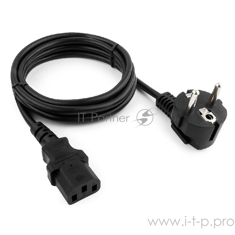 Кабель Cord Power Gembird/Cablexpert /1.8м, Schuko- C13, 4А, черный, с зазем.