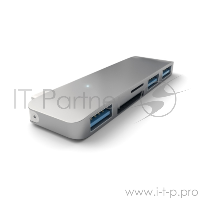 USB-хаб Satechi Type-C USB Hub для Macbook с портом USB-C. Порты: 3 x USB 3.0, SD, microSD. Цвет серый.