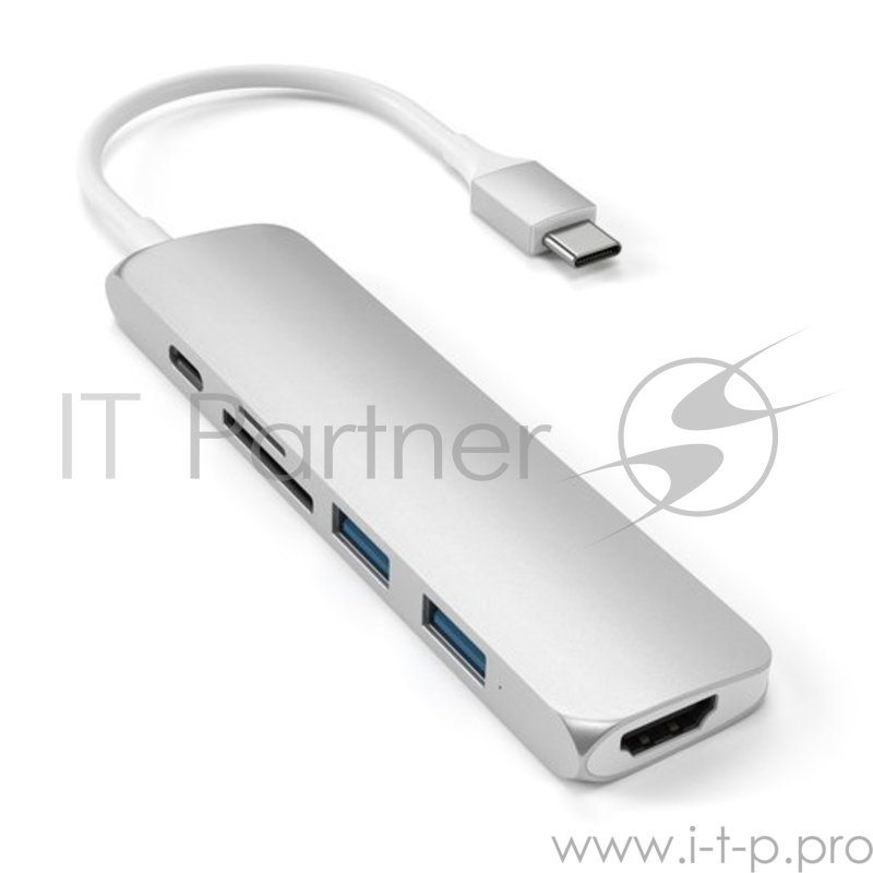 USB-C адаптер Satechi Type-C Slim Multiport Adapter V2. Интерфейс USB-C. Цвет серебристый.