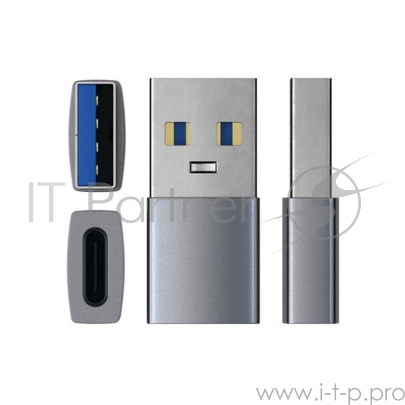 Адаптер Satechi USB Type-A to Type-C. Цвет серый космос.