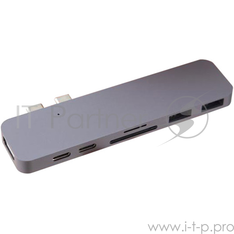 USB Хаб Hyper HyperDrive DUO 7-in-2 Hub для USB-C MacBook Pro/Air. Порты: HDMI, 2 x USB-A, Micro SD, SD, 2x USB-C Power Delivery. Цвет серый космос.
