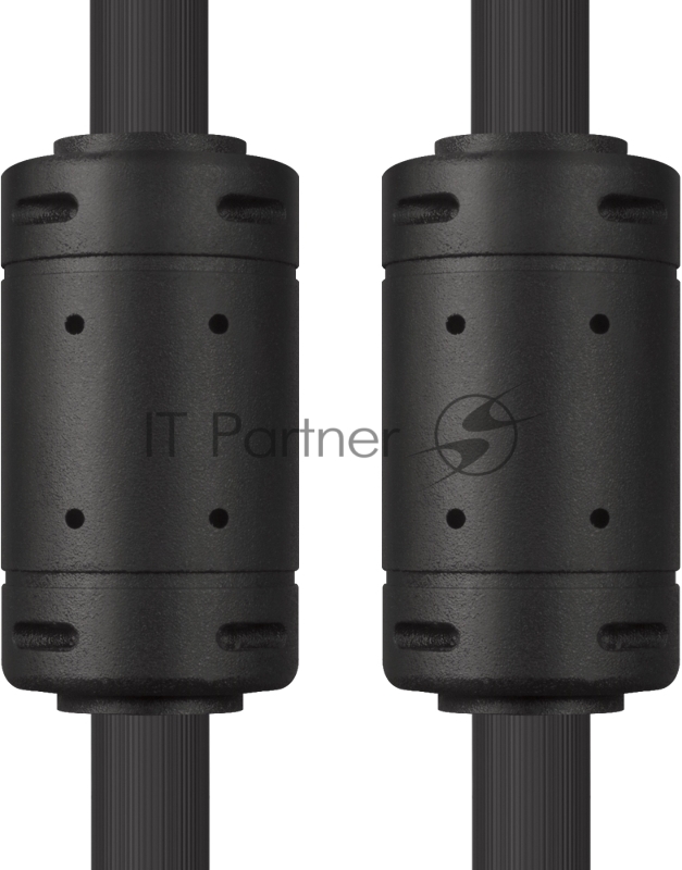 Кабель Greenconnect SVGA 10.0м чёрный, позолоченные контакты, ферритовые кольца, OD8.0mm. 15M / 15M Premium GCR-VM2VM2-10.0m, 28/28 AWG, двойной экран