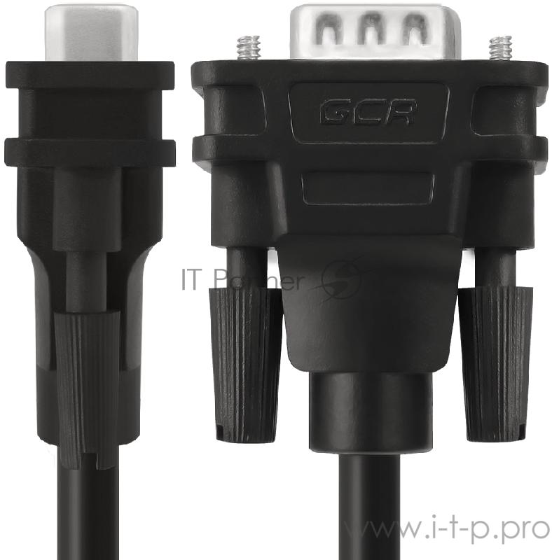 Кабель Greenconnect SVGA 1.8м чёрный, OD6.0mm. 15M / 15M GCR-VM2VM1-1.8m, 28/28 AWG, двойной экран