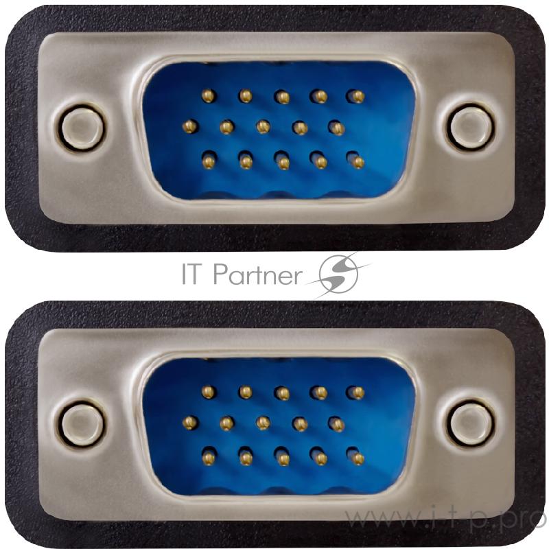 Кабель Greenconnect SVGA 1.8м чёрный, OD6.0mm. 15M / 15M GCR-VM2VM1-1.8m, 28/28 AWG, двойной экран