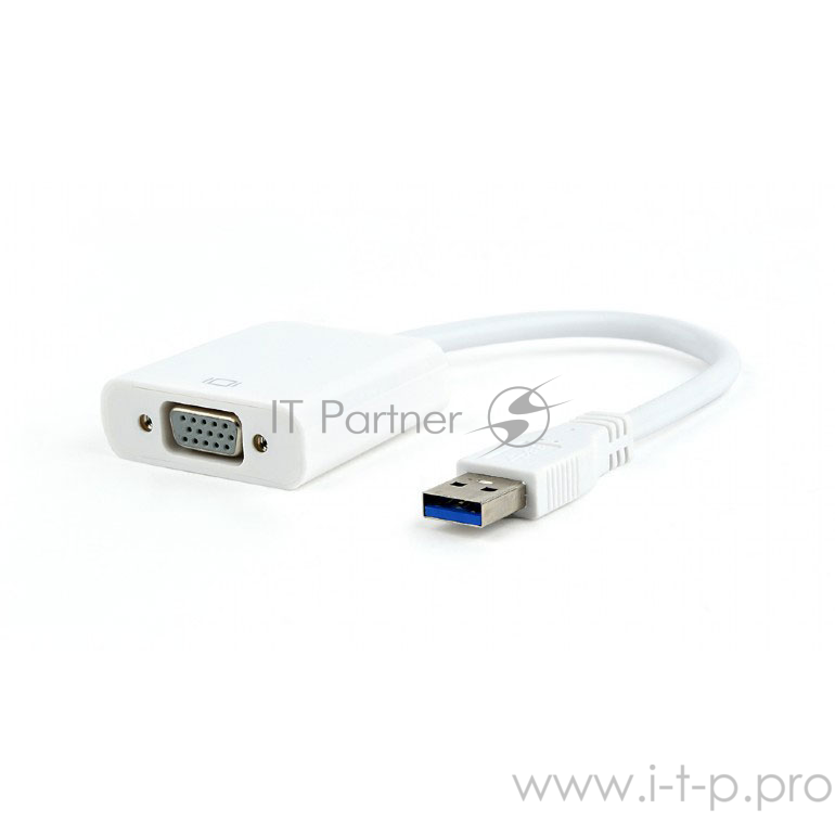 Видеоадаптер (конвертер) USB 3.0 --> VGA Cablexpert AB-U3M-VGAF-01-W, белый