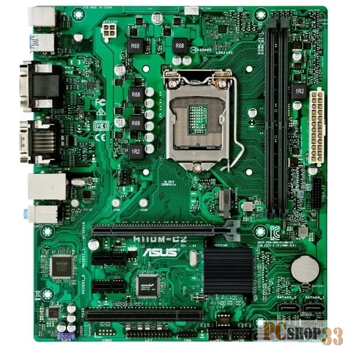 Материнская плата ASUS H110M-C2/CSM RTL {Socket 1151, iH110, 2*DDR4, PCI-E, SATA 6Gb/s, M.2, ALC887 8ch, GLAN, USB3.0, COM, D-SUB + DVI-D + HDMI, mATX}