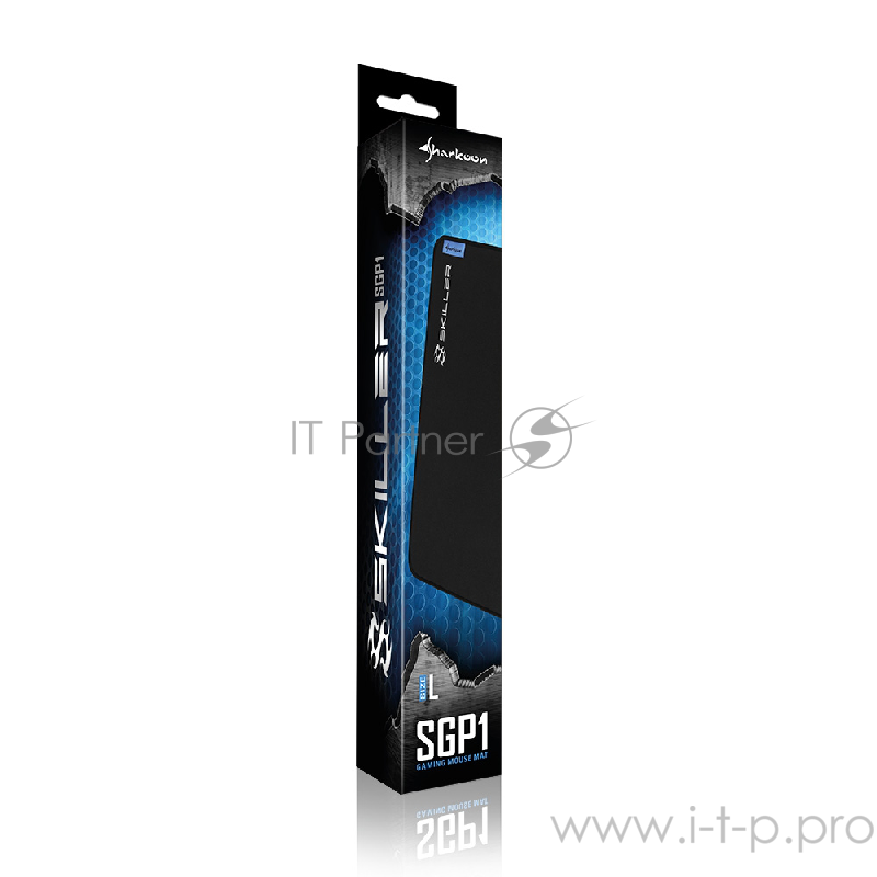 Игровой коврик для мыши Sharkoon SGP1 L чёрный (355 x 255 x 2,5 мм, обмётка, текстиль, резина)