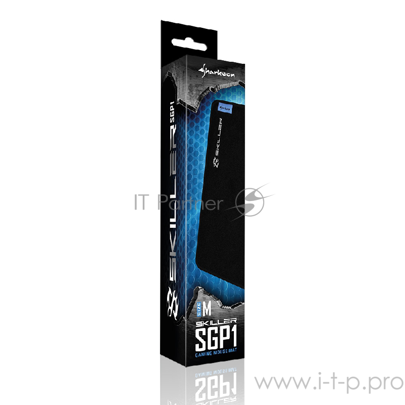 Игровой коврик для мыши Sharkoon SGP1 M чёрный (280 x 195 x 2,5 мм, обмётка, текстиль, резина)