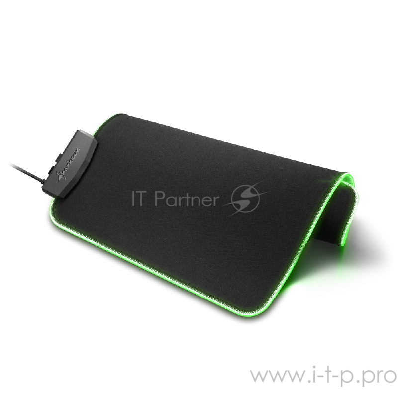 Игровой коврик для мыши Sharkoon 1337 RGB XL чёрный (450 x 380 x 3 мм, RGB подсветка, текстиль, резина)