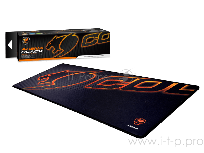 Игровой коврик для мыши Cougar Arenа черный (800 x 300 x 5, прострочка, Ткань, Природная резина)