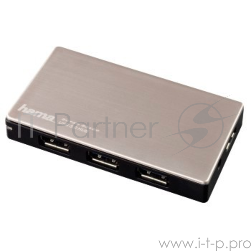 Разветвитель USB 3.0 Hama UltraActive 4порт. серебристый (00054544)