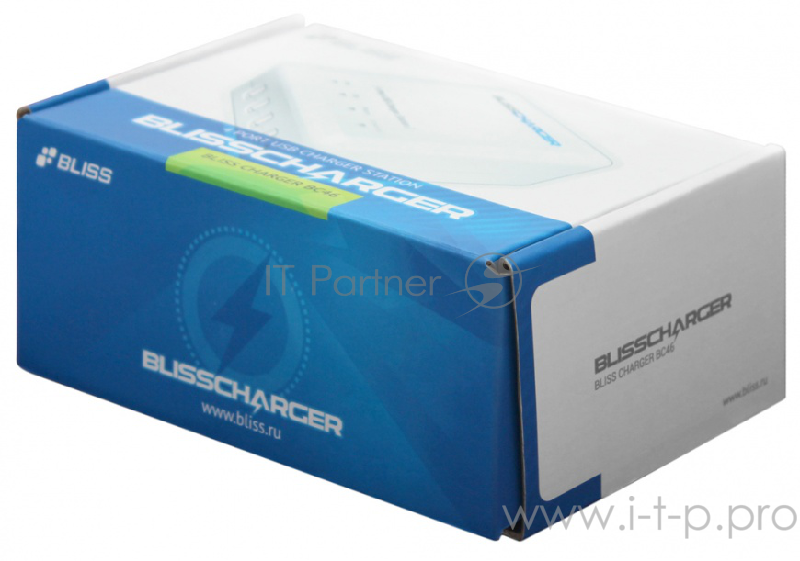 Сетевое зарядное устройство Bliss Charges BC46, 4 USB, 6000мАч, Белый
