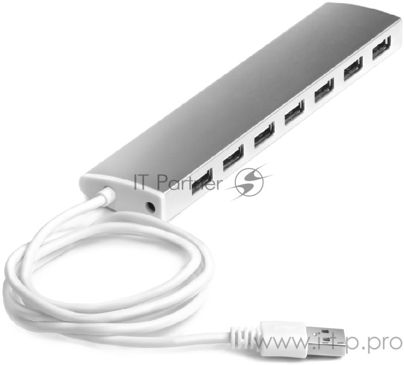 Разветвитель Greenconnect USB 2.0 GCR-UH217S на 7 портов 0,5m , silver