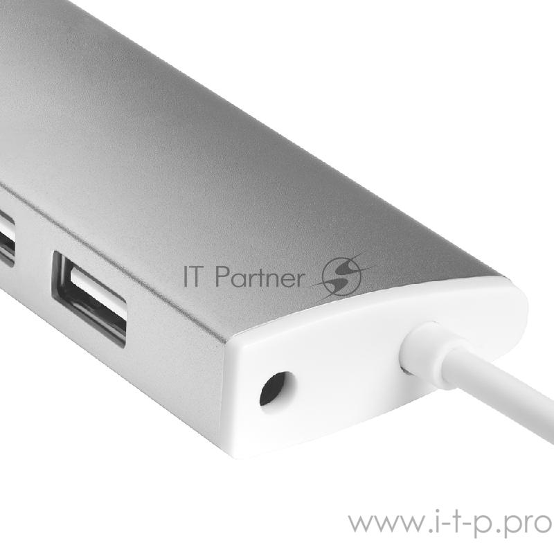 Разветвитель Greenconnect USB 2.0 GCR-UH217S на 7 портов 0,5m , silver