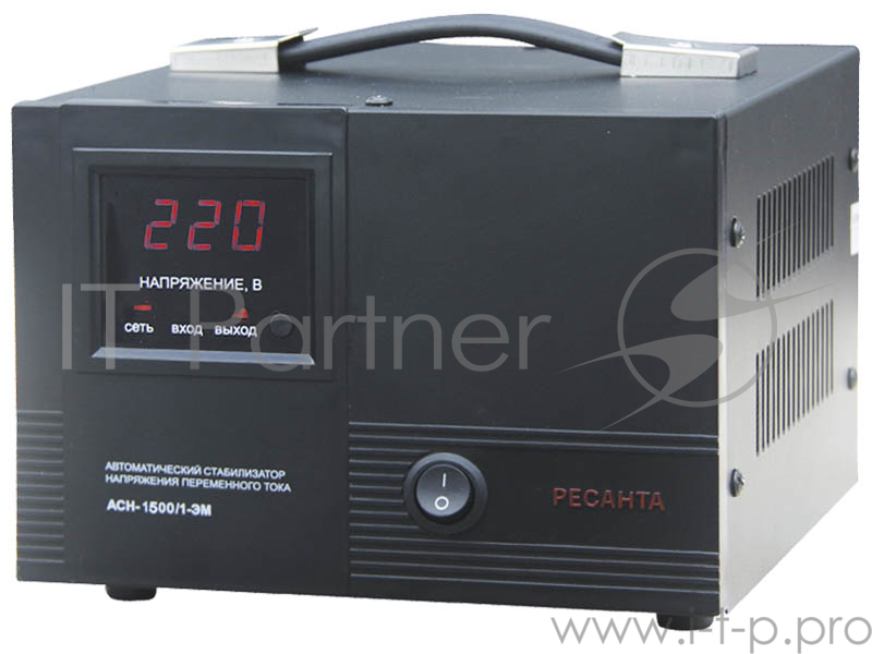 Стабилизатор напряжения Ресанта АСН-1500/1-ЭМ электромеханический однофазный серый