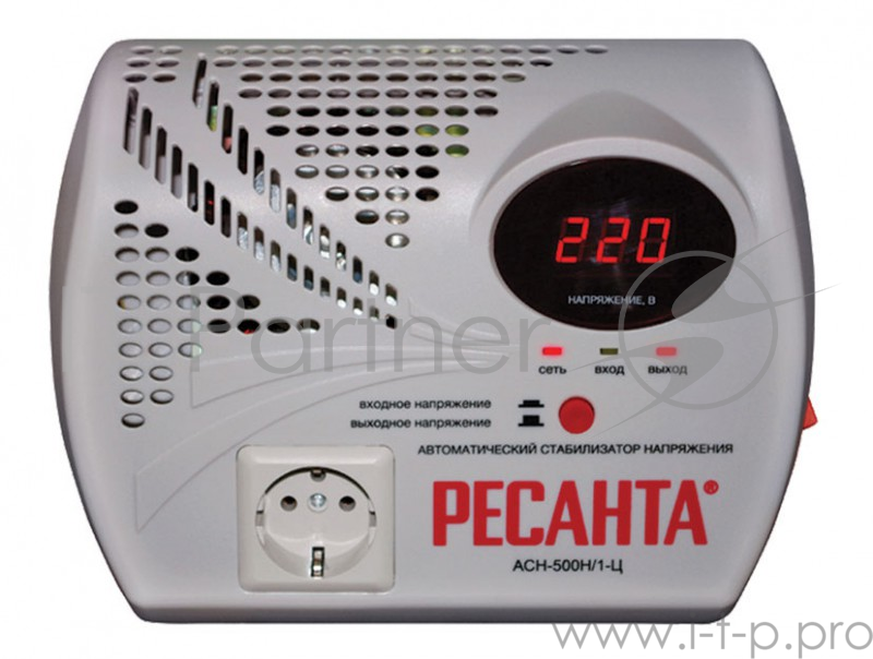 Стабилизатор напряжения Ресанта АСН-500 Н/1-Ц электронный однофазный серый