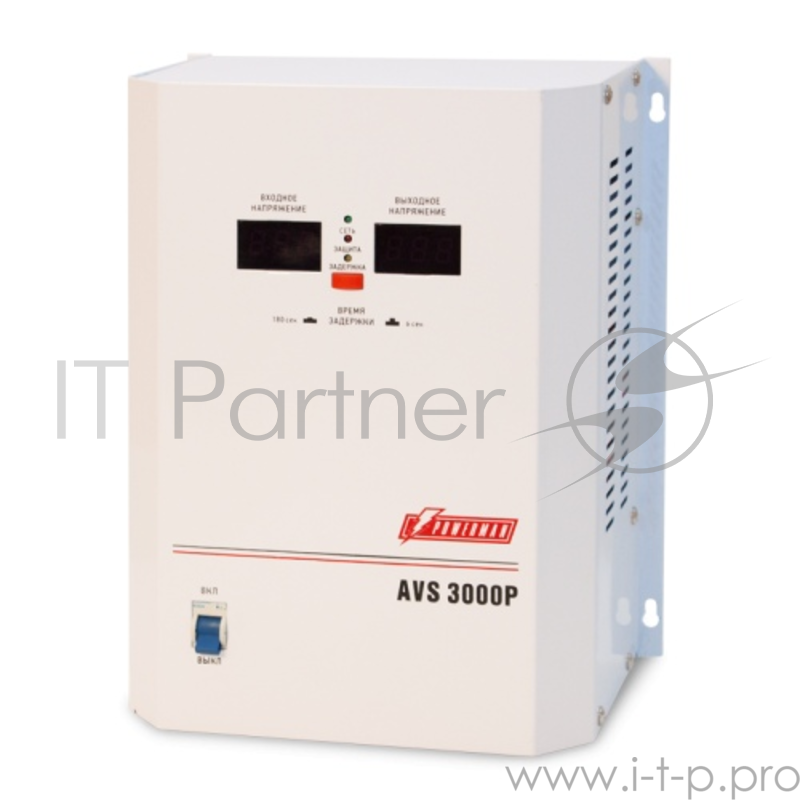 Стабилизатор напряжения Powerman AVS-P Voltage Regulator 3000VA, Digital Indication, Wall Mount, Hardwire Input/Output, 230V, 1 year warranty, White