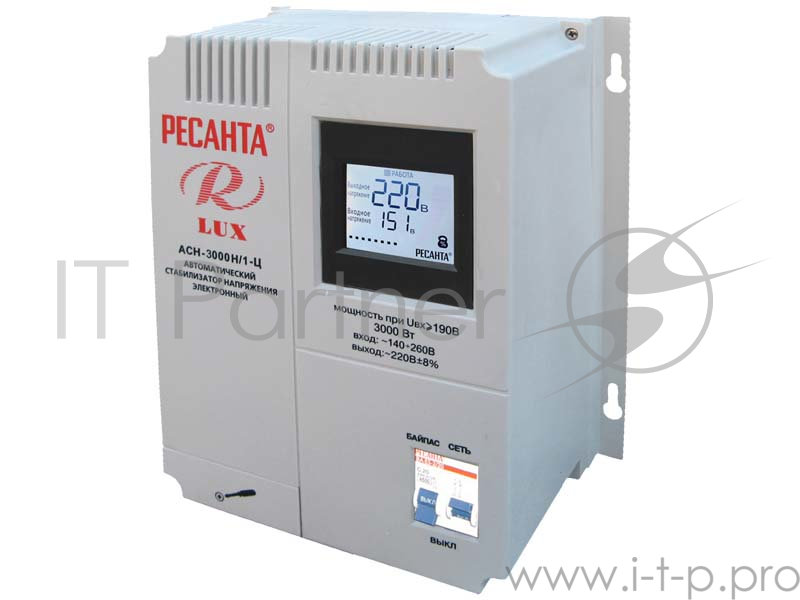 Стабилизатор напряжения Ресанта АСН-3000Н/1-Ц Lux