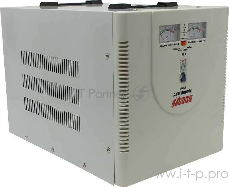 Стабилизатор напряжения Powerman AVS 8000M White White (вх.140-260V, вых.220V ± 8%, 8000VA, клеммы для подключения)