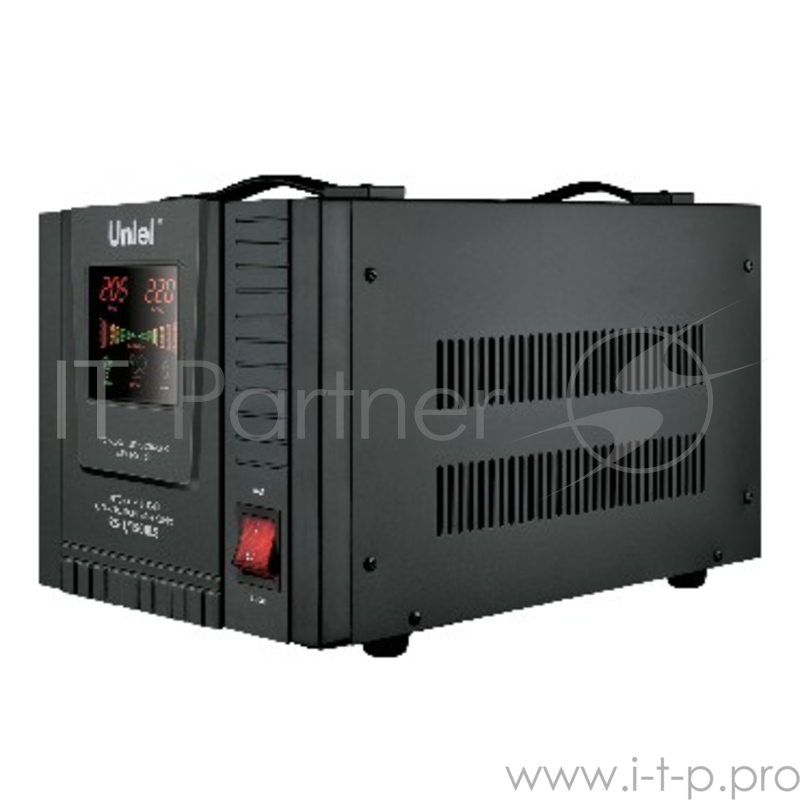 Стабилизатор напряжения UNIEL (9498) RS-1/1500LS напольный, 70-275 В, 1500ВА(Однофазный электронны(релейный) стабилизатор,цифровой дисплей,номинальная мощность 1,5кВА,диапазон входного напряжения 70-275В,выходное напряжение 220+/-10%В,частота 50/60Гц