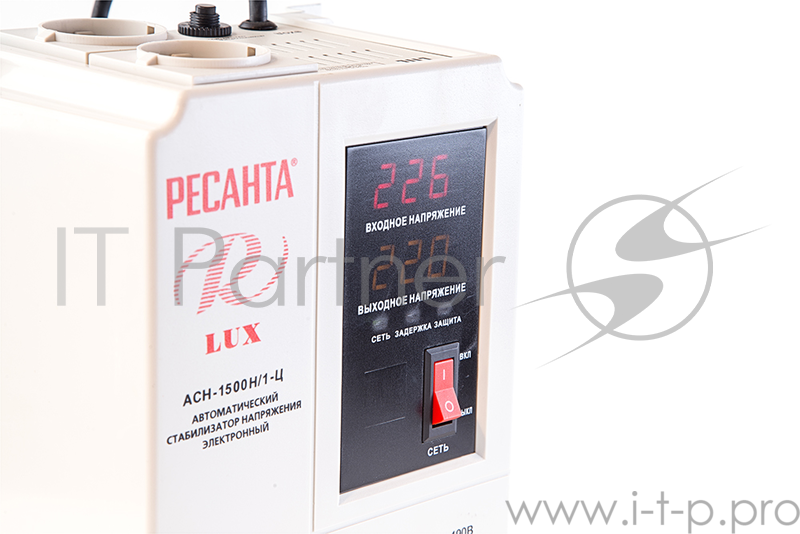 Ресанта Стабилизаторы напряжения Ресанта АСН-1 500 Н/1-Ц 63/6/20 Стабилизатор Lux {220В±8%, Габариты 206х133х230, Вес 4,5кг}