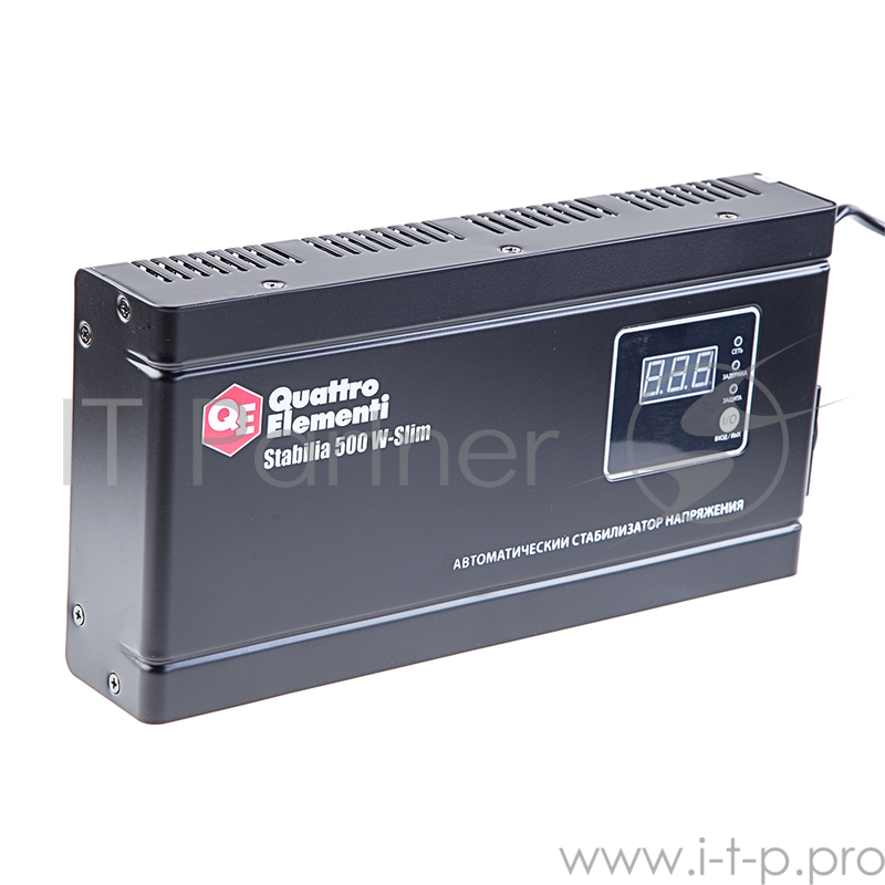 Стабилизатор напряжения QE Stabilia 500 W-Slim 500 ВА, 140-270 В, 2,3 кг толщина 6см